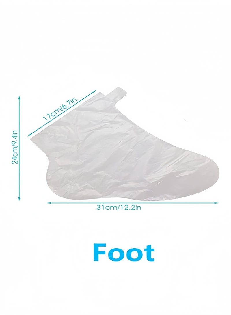 Angola Panda 400 Piece Clear Plastic Disposable Booties with Sticker Paraffin Wax Foot Bath Liners Feet Protectors Covers Foot Spa Socks Thermal Therapy Feet Covers Bags - Image 4
