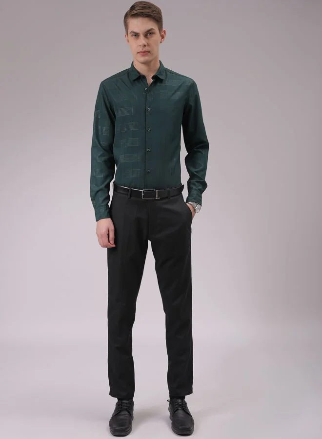 The Indian Garage Co Men Slim Fit Solid Full Sleeves Cutaway Collar Party Wear Shirt
