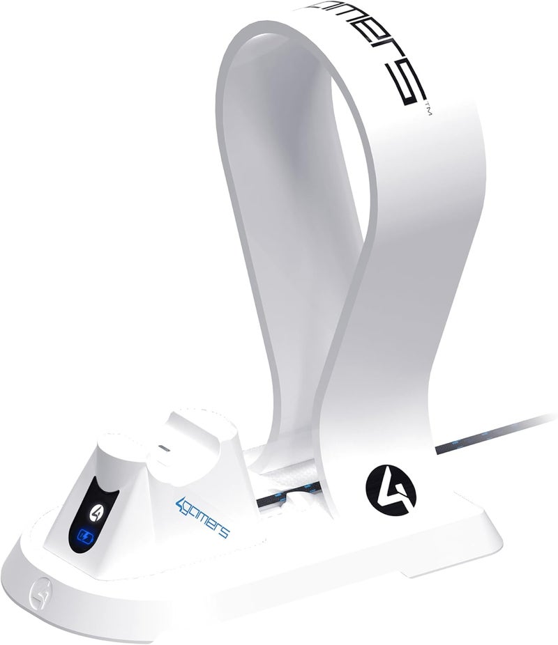 4gamers Spec compliant trusted quality SP-C60 V All-in-One Charging Dock and Headset Stand for PlayStation 5, White Extra part combo compatible - Image 2
