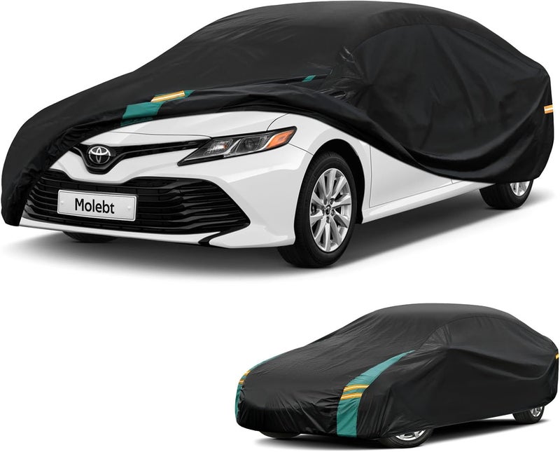 Molebt Full Exterior Covers Waterproof All Weather for Sedan & Coupe, Universal Fit for Corvette, Porsche 911, Honda Civic, Toyota Corolla, etc. Rain Winter Sun Protection.(Length: 179"-185") - Image 1