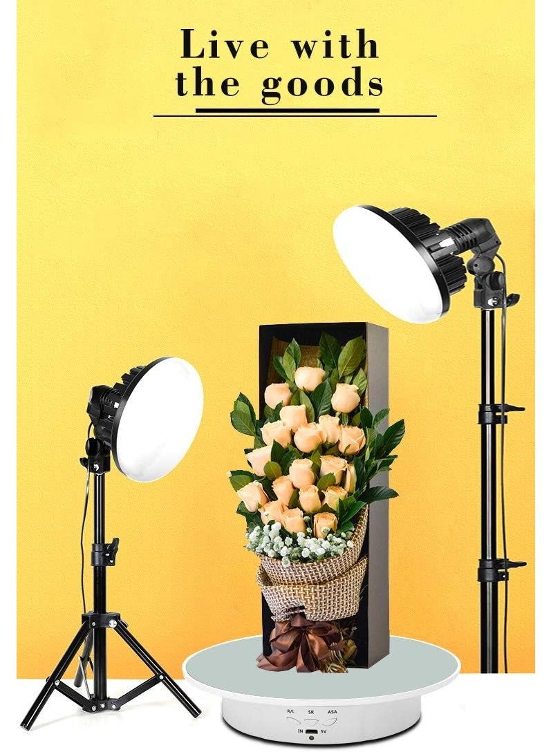 VKL Motorized Rotating Display Stand, 7.87inch /17.6lbs Load, 360 Degree Electric Rotating Turntable for Photography Products, Jewelry, Cake,3D Model,Mirror Cover (White) - Image 5