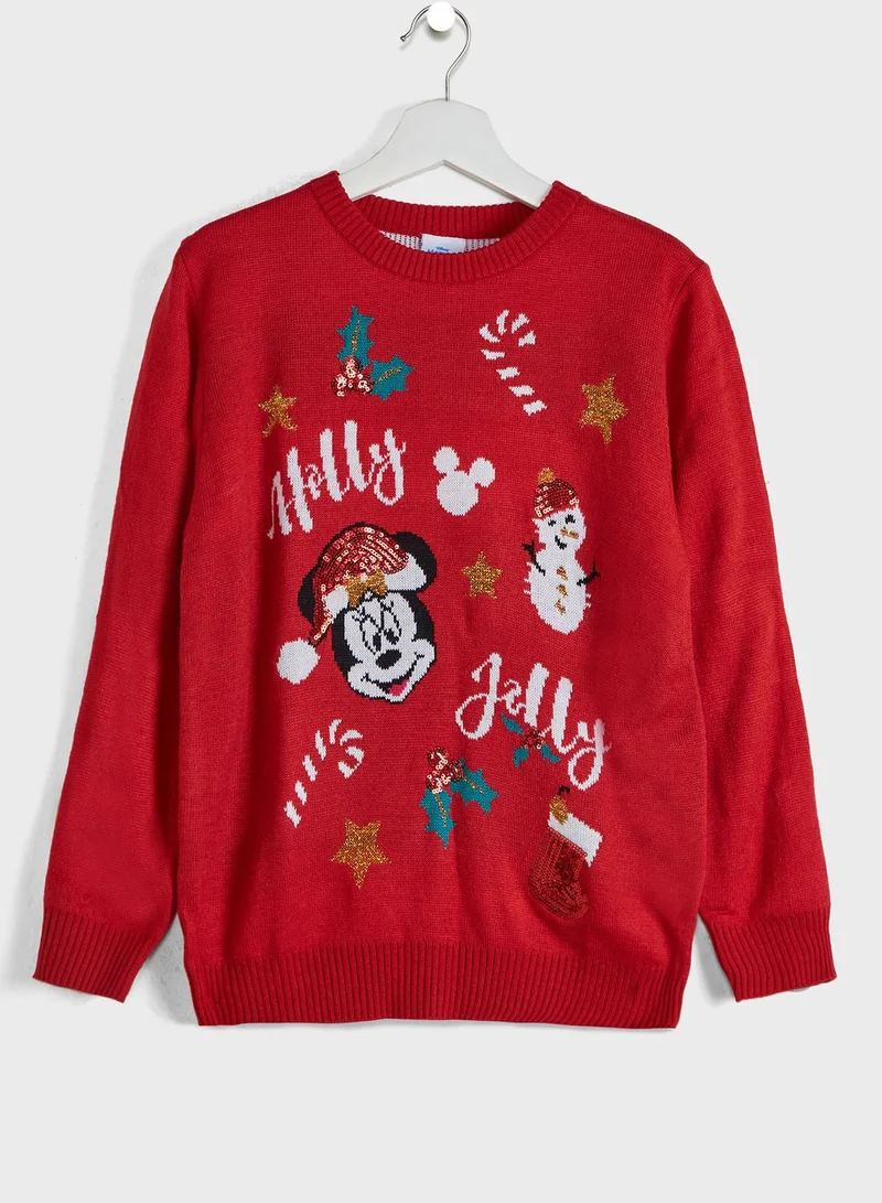 Disney Kids Minnie Christmas Sweater