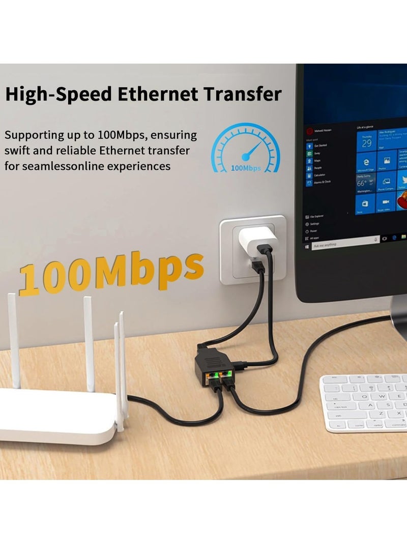 Arabest Ethernet Splitter 1 to 2, 100Mbps Network Splitter, RJ45 Splitter Adapter, Compatible with Cat5/5e/6/7/8 Cable  - Image 5