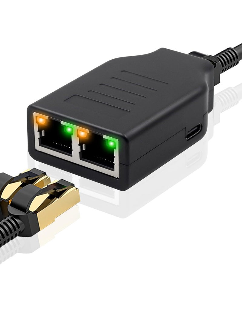 Arabest Ethernet Splitter 1 to 2, 100Mbps Network Splitter, RJ45 Splitter Adapter, Compatible with Cat5/5e/6/7/8 Cable  - Image 1
