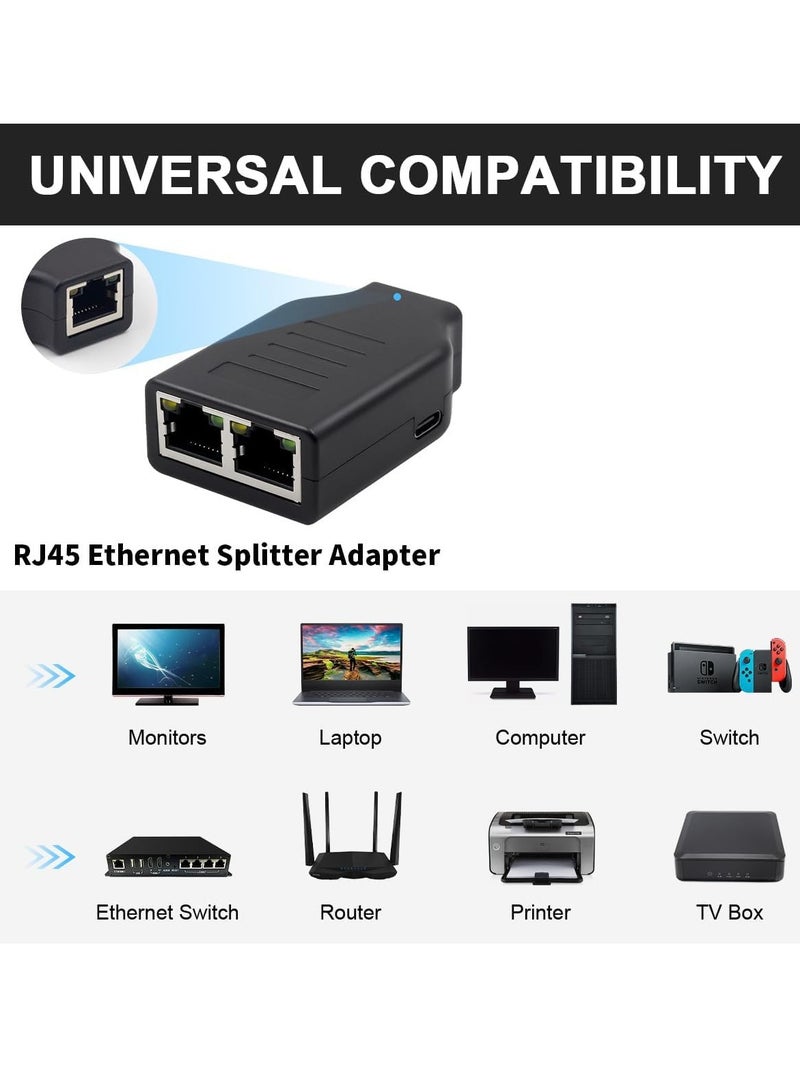 Arabest Ethernet Splitter 1 to 2, 100Mbps Network Splitter, RJ45 Splitter Adapter, Compatible with Cat5/5e/6/7/8 Cable  - Image 3