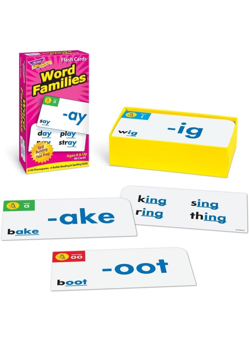 Trend Enterprises Trend Enterprises: Word Families Skill Drill Flash Cards, Content-Rich Cards to Practice and Master, Great for Skill Building and Test Prep, 96 Cards Included, Ages 6 and up  - Image 2