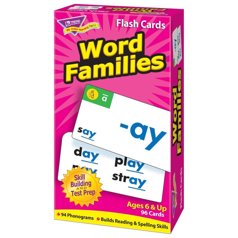 Trend Enterprises: Word Families Skill Drill Flash Cards, Content-Rich Cards to Practice and Master, Great for Skill Building and Test Prep, 96 Cards Included, Ages 6 and Up - Image 4
