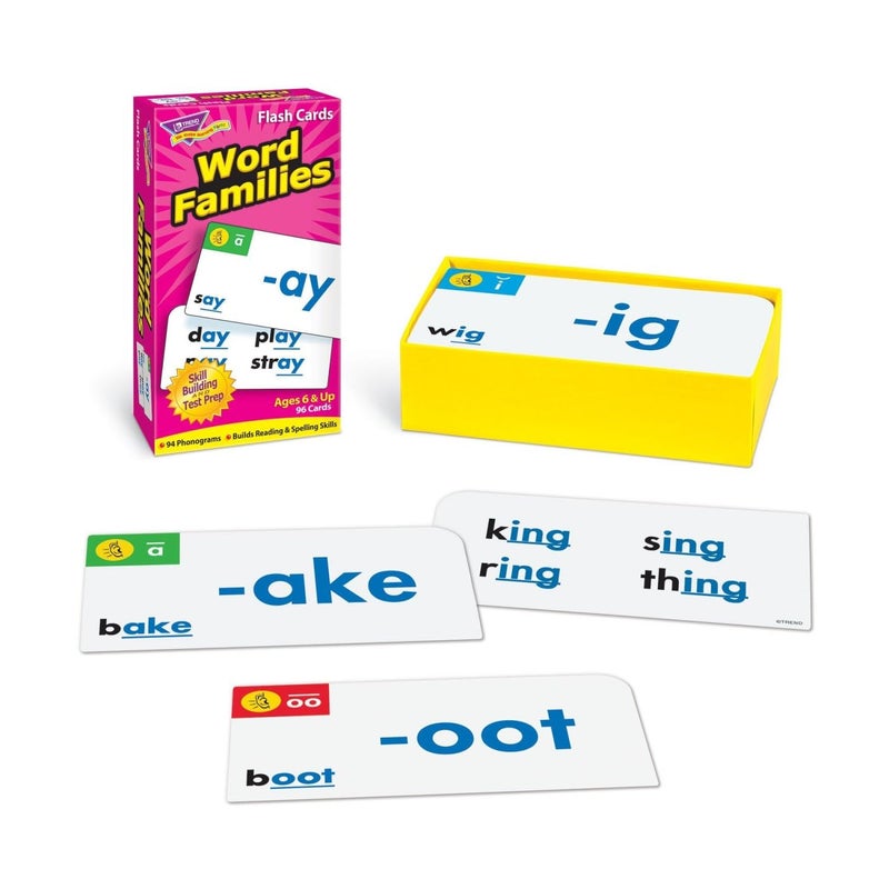 Trend Enterprises: Word Families Skill Drill Flash Cards, Content-Rich Cards to Practice and Master, Great for Skill Building and Test Prep, 96 Cards Included, Ages 6 and Up - Image 3