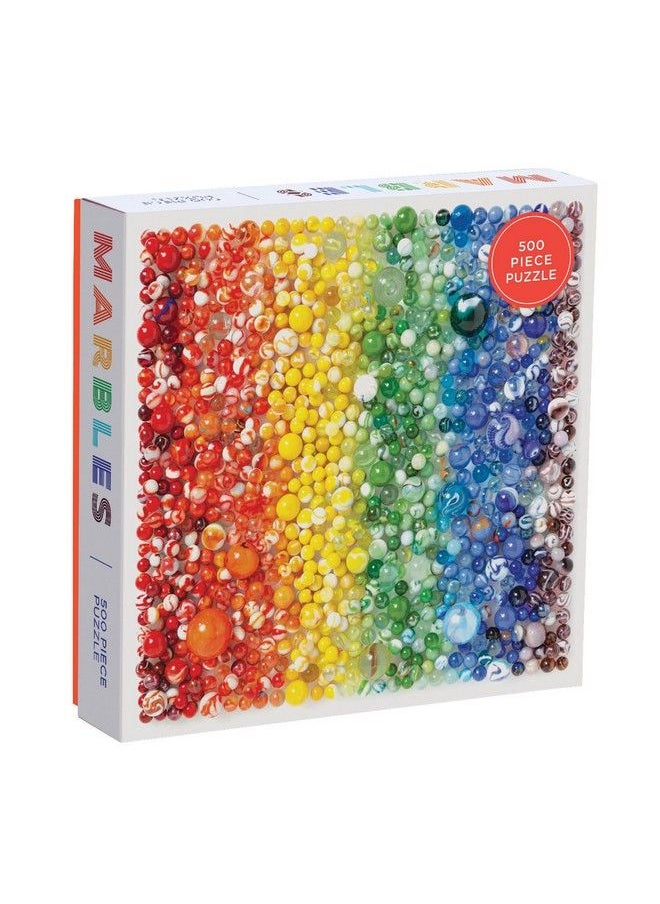Galison 500 Piece Rainbow Marbles Jigsaw Puzzle For Families And Adults Finished Puzzle Is A Unique Rainbow Image Photo Art Puzzle Includes Varying Colors And Sizes Of Marbles  - Image 1