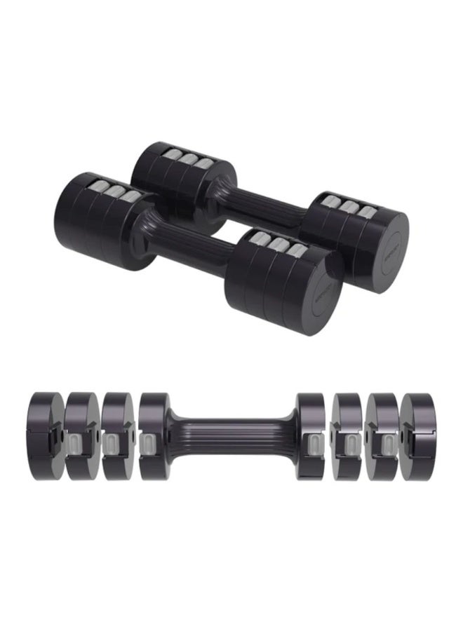 برايموز مجموعة دمبل قابلة للتعديل، وزن 5 كجم (زوج، وزن 2.5 كجم) دمبل سهلة التعديل للنساء والرجال وكبار السن، مناسبة لتمارين الجيم المنزلي وتدريب القوة، وزن 1-2.5 كجم لكل دمبل - لون أسود - Image 1