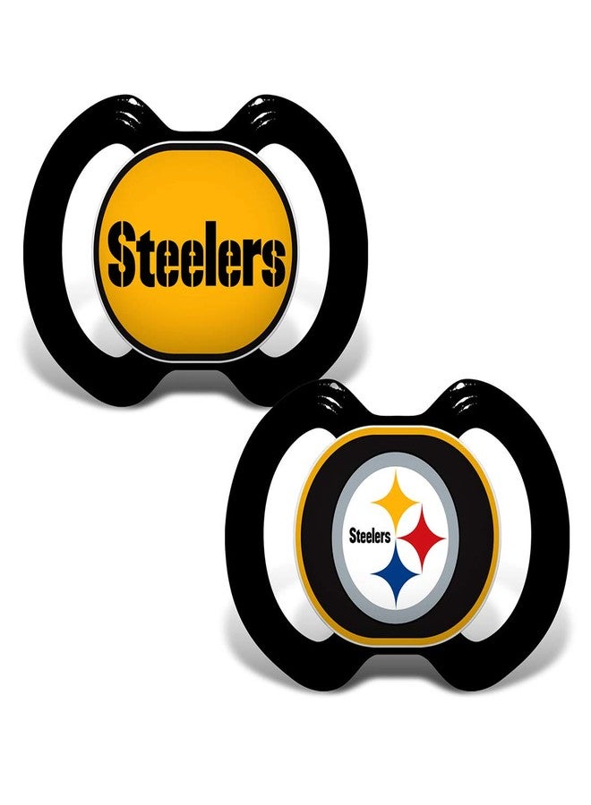 MasterPieces Baby Fanatic NFL Pittsburgh Steelers 2-Pack Pacifiers, One Size, Team Color - Image 1