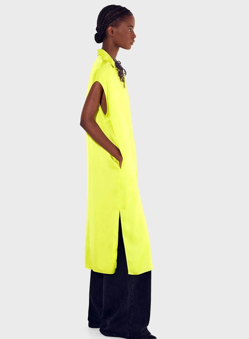 PARFOIS Neon Button-Down Dress