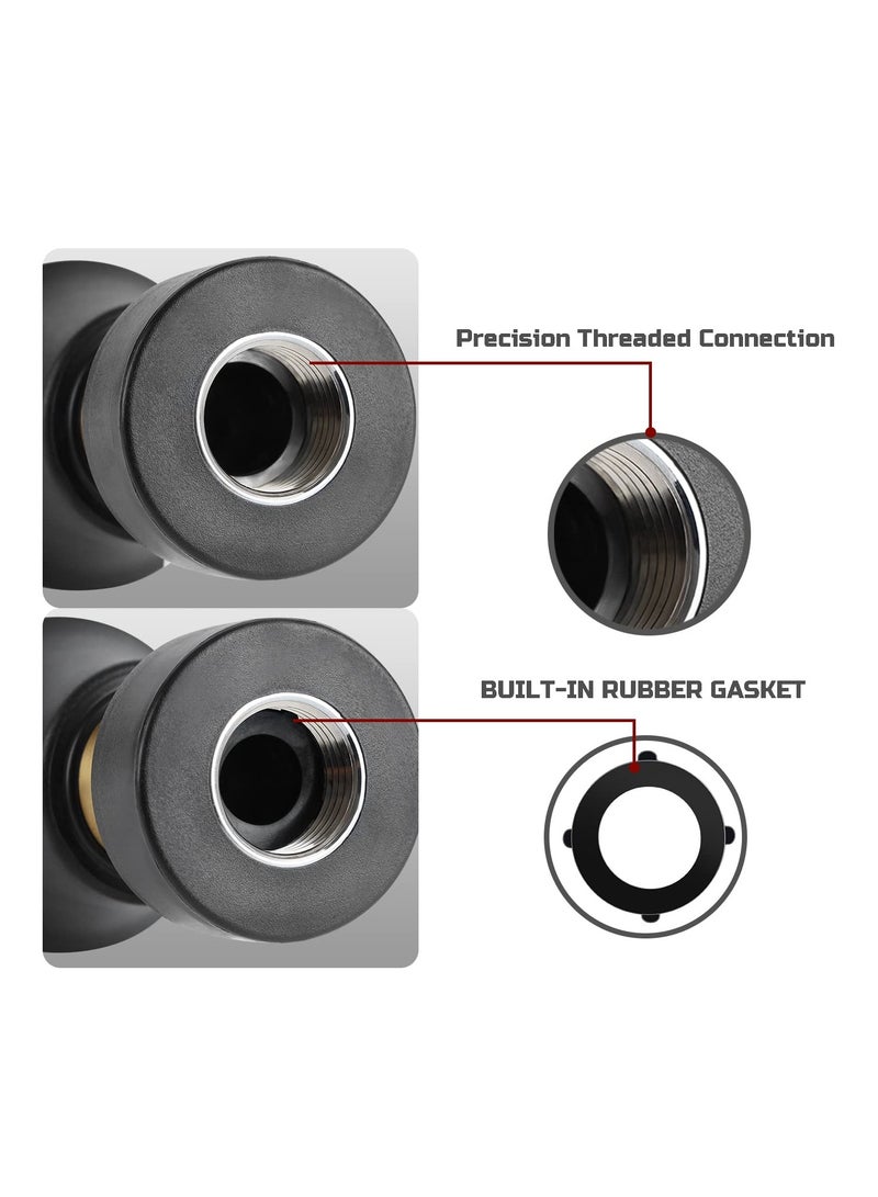 SYOSI 2 Pack Heavy Duty Brass Hose Nozzle, Fireman Style High Power, Leak Proof Adjustable Garden Water Sprayer for Car Wash, Patio Cleaning, Lawn Watering, Pet Showering, Black - Image 4