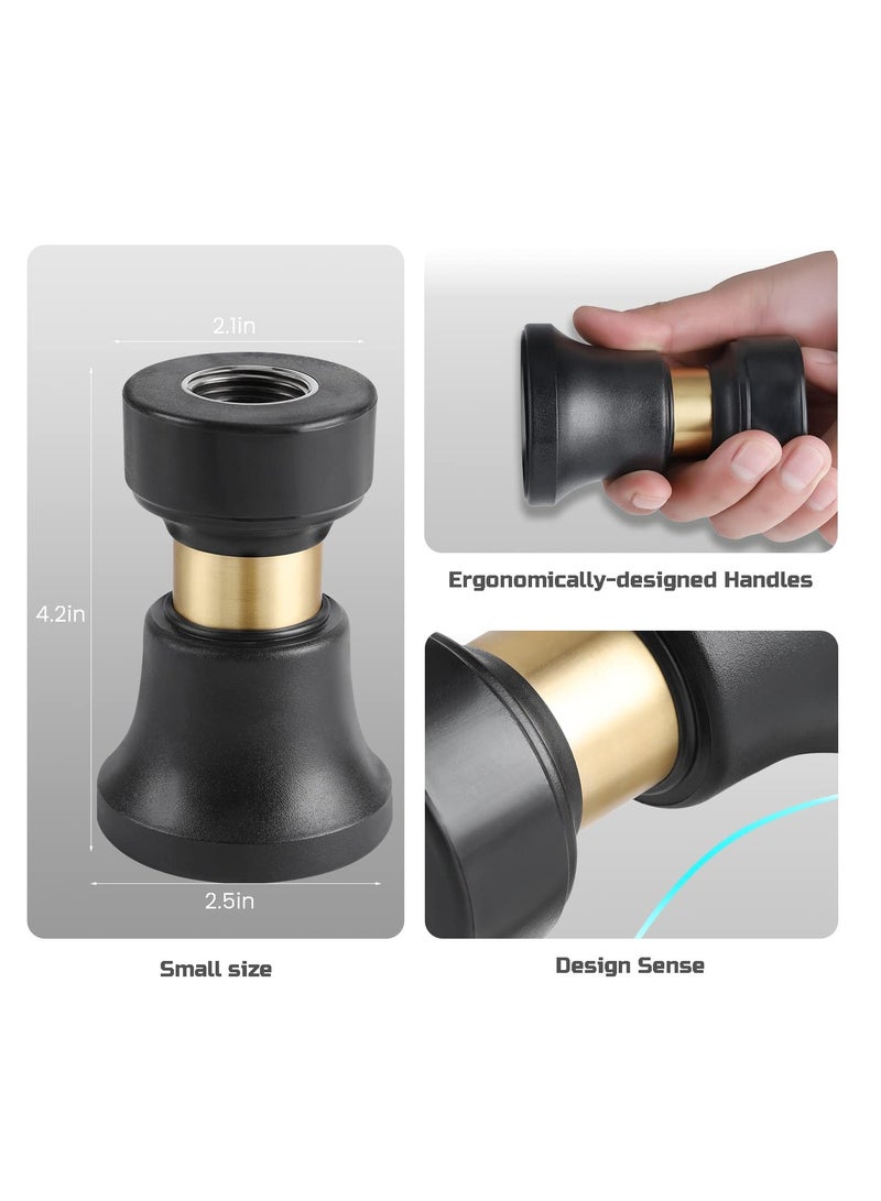 SYOSI 2 Pack Heavy Duty Brass Hose Nozzle, Fireman Style High Power, Leak Proof Adjustable Garden Water Sprayer for Car Wash, Patio Cleaning, Lawn Watering, Pet Showering, Black - Image 2