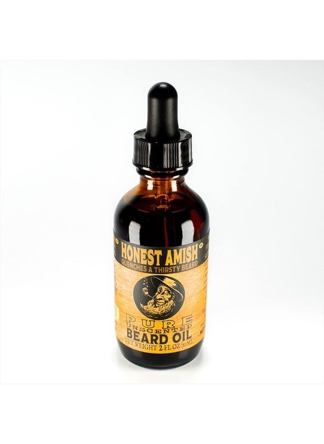 Honest Amish - Pure Beard Oil - 2 Ounce - Fragrance Free - Image 1