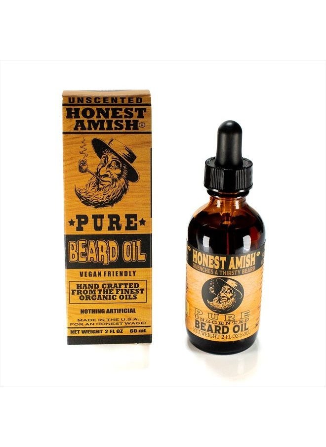 Honest Amish - Pure Beard Oil - 2 Ounce - Fragrance Free - Image 1