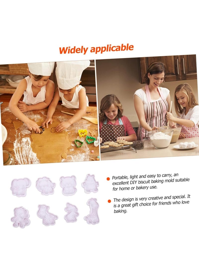 general 8PCS Safe and Durable Gummy Cutter Plunger Cookie Stamps, 3D Animal Embossing Cutters for Cookies, Gummy Candies, Cheese Baking, Animal Cookie Moulds and Stamps - Image 3