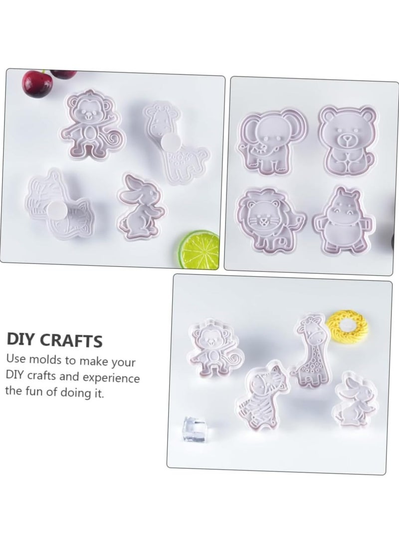 general 8PCS Safe and Durable Gummy Cutter Plunger Cookie Stamps, 3D Animal Embossing Cutters for Cookies, Gummy Candies, Cheese Baking, Animal Cookie Moulds and Stamps - Image 2