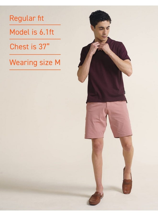 DaMENSCH DAMENSCH Constant Men's All-Degree Thermoregulating Pique 500 Day Polo T-Shirt - 2 btn -Pack of 1-Loyal Maroon-Large  - Image 3