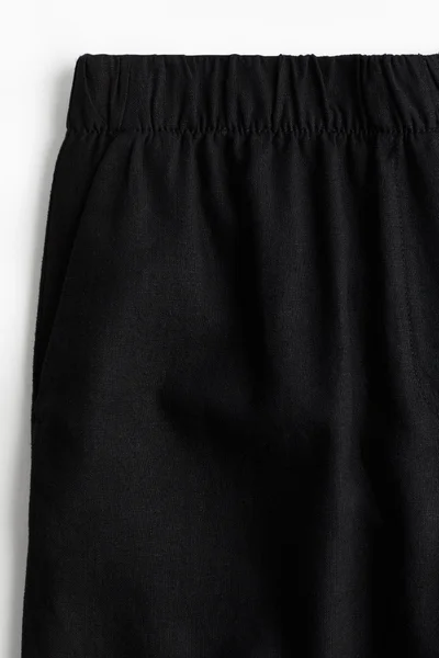 اتش اند ام Wide linen-blend trousers
