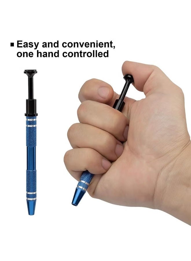 JZS 2 PCS IC Chip Pick up Tool with Stainless Steel 4 prong Grabber Tool for Small Parts, Electronic Components Catch, Manicure Cotton Ball Claw, Hex Nuts Screws, Blue - Image 3