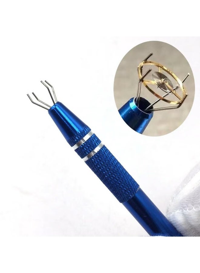 JZS 2 PCS IC Chip Pick up Tool with Stainless Steel 4 prong Grabber Tool for Small Parts, Electronic Components Catch, Manicure Cotton Ball Claw, Hex Nuts Screws, Blue - Image 5