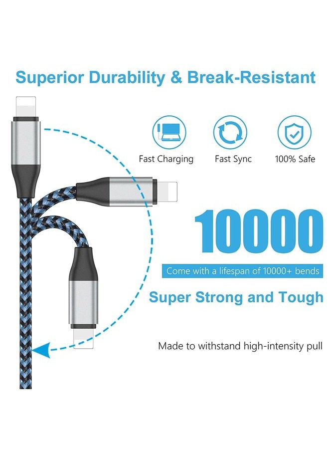 Sundix USB C to Lightning Cable, 10FT 2Pack 20W MFi Certified iPhone Fast Charger Sync Nylon Braided Type C Charging Cord Compatible with iPhone 14/14Plus/13/13Mini/13ProMax/12/12Pro Max/11/11Pro/XS - Image 3