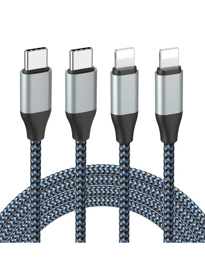 Sundix USB C to Lightning Cable, 10FT 2Pack 20W MFi Certified iPhone Fast Charger Sync Nylon Braided Type C Charging Cord Compatible with iPhone 14/14Plus/13/13Mini/13ProMax/12/12Pro Max/11/11Pro/XS - Image 1