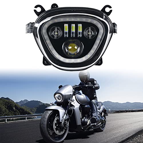 CPOWACE LED Headlight for M109R,Clear Lens LED Head lamp Assembly with Halo DRL High/Low Beam Compatible with SUZUKI Boulevard M109R / M90 - Image 1