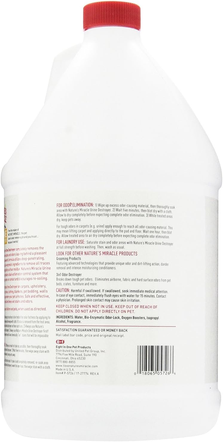 Nature's Miracle Urine Destroyer - 1 Gallon Pet Stain and Odor Remover - Image 3