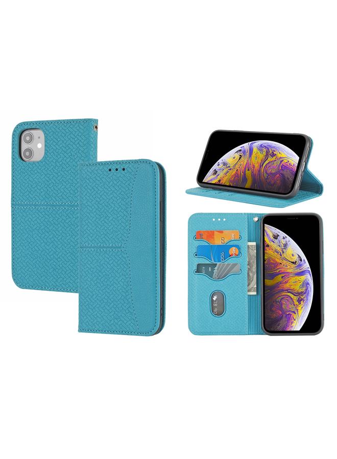 Zaboon Case For iPhone 12 / 12 Pro Woven Texture Stitching Magnetic Horizontal Flip PU Leather Case with Holder & Card Slots & Wallet & Lanyard - Image 1
