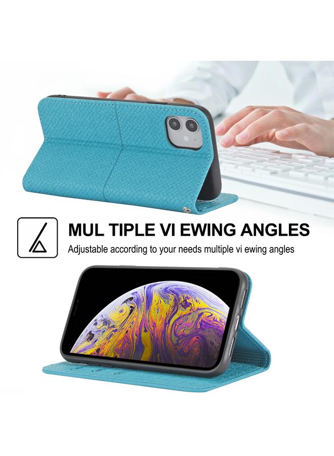 Zaboon Case For iPhone 12 / 12 Pro Woven Texture Stitching Magnetic Horizontal Flip PU Leather Case with Holder & Card Slots & Wallet & Lanyard - Image 5