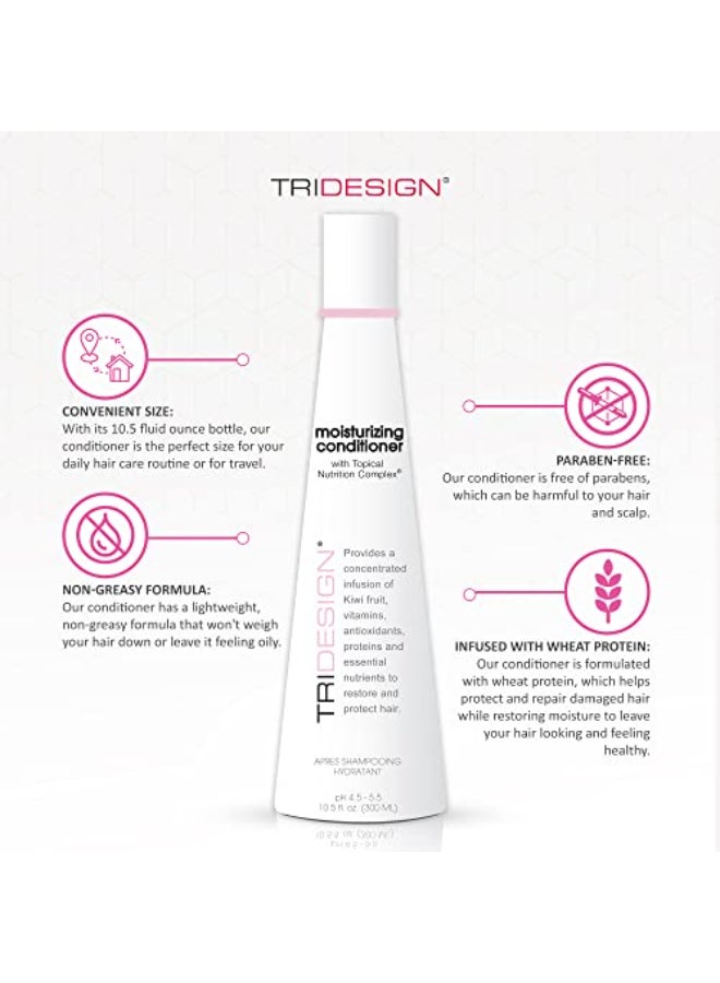 TRIDESIGN TRI Moisturizing Conditioner Hydrating Dry Damaged Hair Infused Wheat Protein to Protect Repair Restores Moisture to Curly Straight Wavy Treated Hair 105 Fluid Ounce - Image 3