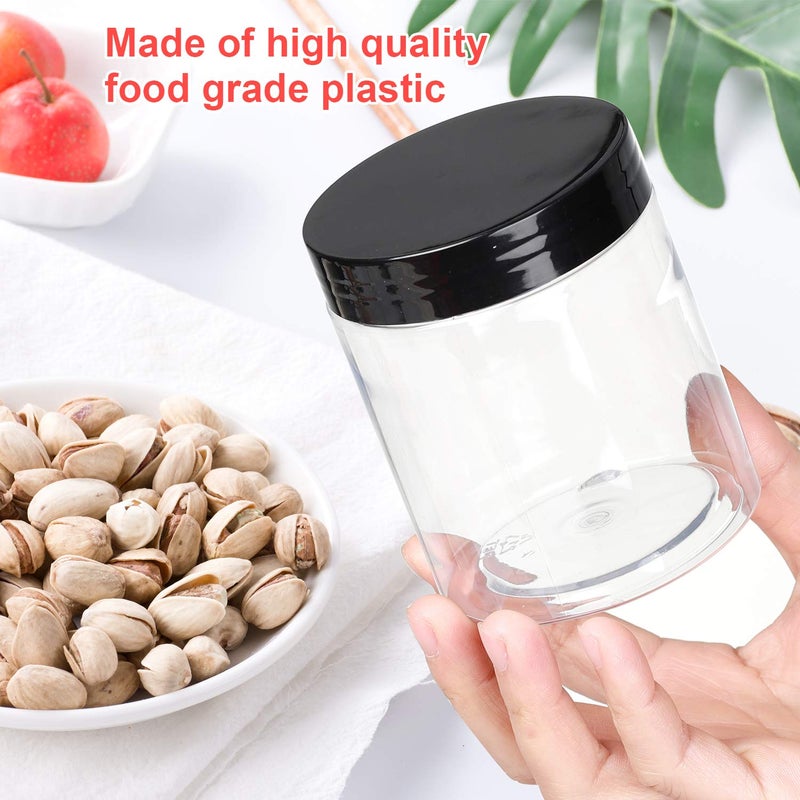 Dabacc 8 OZ Plastic Jars with Lids, 24 Pack Clear Plastic Slime Containers for Kitchen and Household Food Storage of Dry Goods, Creams and More, BPA Free - Image 4