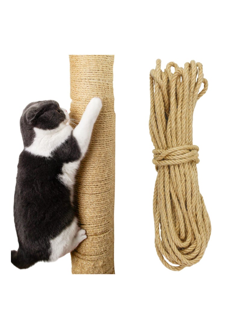 50 Ft Natural Sisal Rope for Cat Tower and Tree, Cat Scratching Post Replacement Heavy Duty Rope Heavy Duty Jute Twine Home Decoration for Scratching Pad, DIY Projects, Home Decoration (1/4) - Image 1