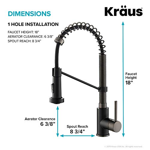 KRAUS Bolden Commercial Style 2-Function Single Handle Pull Down Kitchen Faucet in Matte Black/Black Stainless, KPF-1610MBSB (Pack of 1) - Image 3