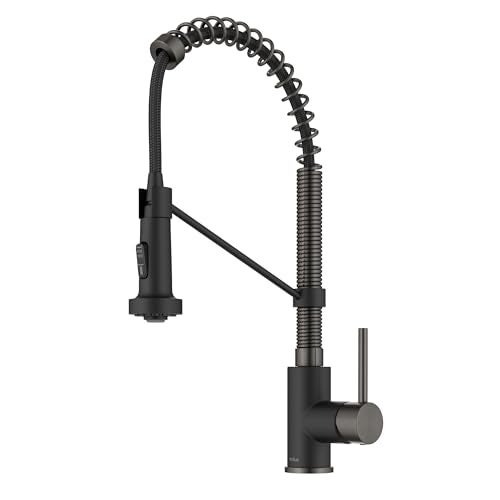 KRAUS Bolden Commercial Style 2-Function Single Handle Pull Down Kitchen Faucet in Matte Black/Black Stainless, KPF-1610MBSB (Pack of 1) - Image 1