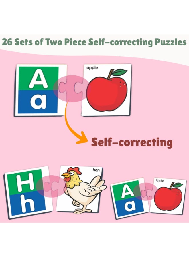 Creative's Smart Learning the Alphabet Puzzles Game for Kids - 26 Self-Correcting Two-Piece Sets - Match Letters With Pictures - Early Educational Toy - Gift for Toddlers Ages 3 & Up - Image 3