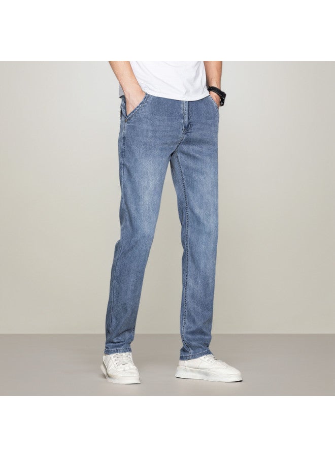 Tucano lightweight Summer Men's Jeans Business Casual Straight-leg Pants Comfortable Versatile Trousers - Image 2