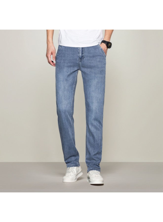 Tucano lightweight Summer Men's Jeans Business Casual Straight-leg Pants Comfortable Versatile Trousers - Image 3