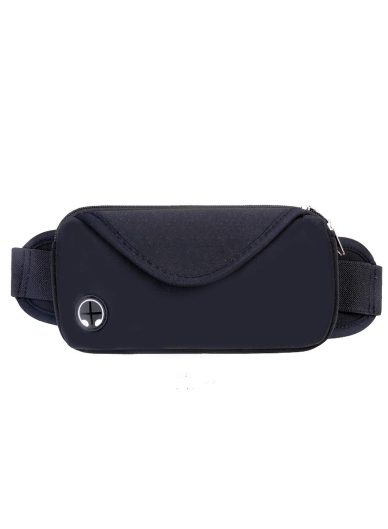Oasisgalore Black Adjustable Waist Pack, Running Belt Bag for Hiking, Cycling, Jogging - Phone Holder for Men, Women.  - Image 1