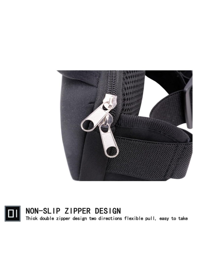 Oasisgalore Black Adjustable Waist Pack, Running Belt Bag for Hiking, Cycling, Jogging - Phone Holder for Men, Women.  - Image 2