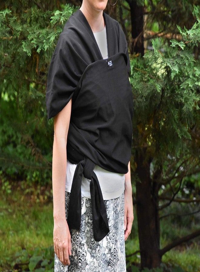 Simply Essential Solutions Baby Wrap Carrier Soft, Stretchy, Cotton Baby Wrap, Baby Sling, Nursing Cover Up for use with Newborn-Toddler: Evenly distributes Weight for More Comfortable Carrying (Black) - Image 3