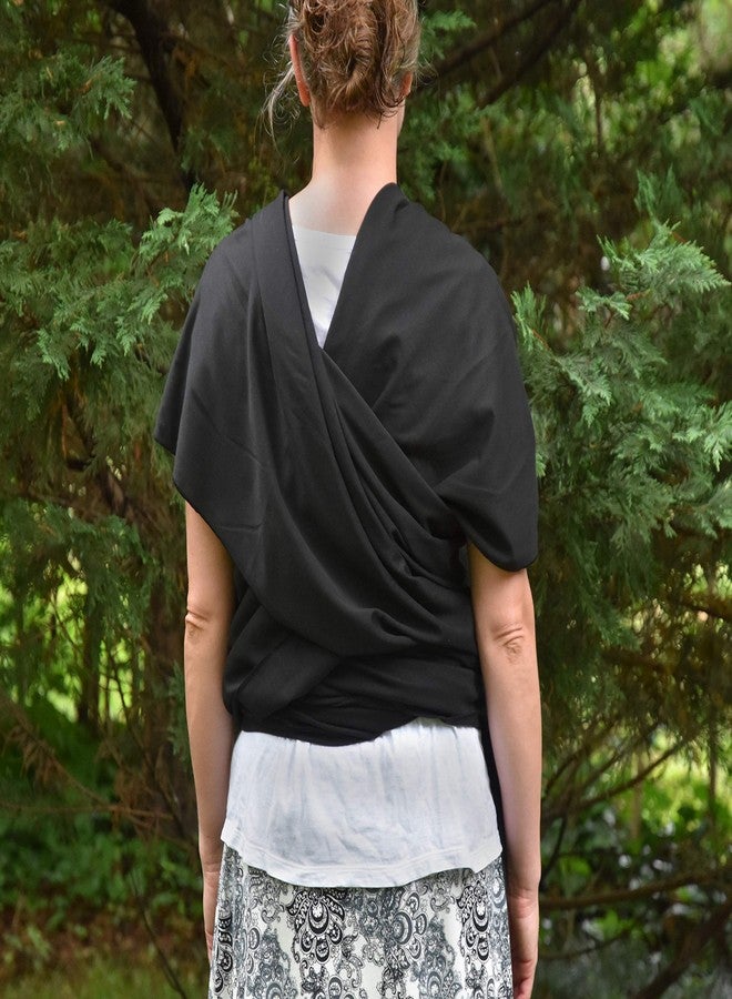 Simply Essential Solutions Baby Wrap Carrier Soft, Stretchy, Cotton Baby Wrap, Baby Sling, Nursing Cover Up for use with Newborn-Toddler: Evenly distributes Weight for More Comfortable Carrying (Black) - Image 4