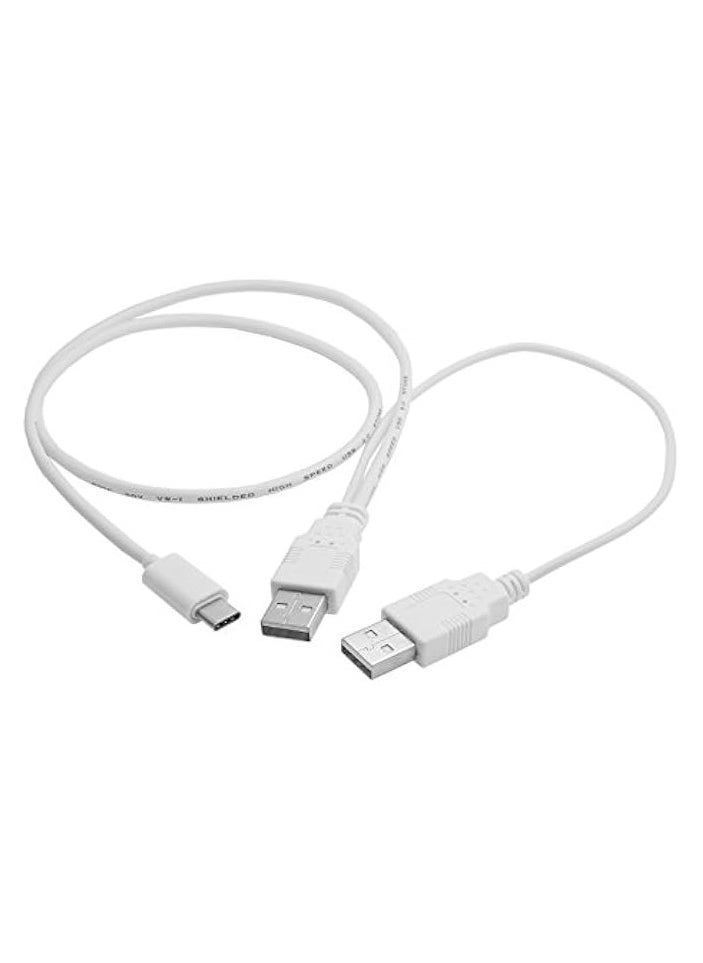 erorex USB 3.1 Type C USB-C to Dual A Male Extra Power Data Y Cable for Cell Phone & Hard Disk  - Image 5