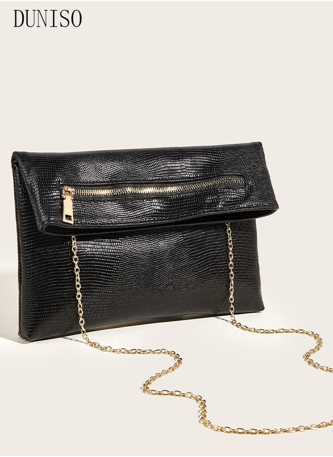 DUNISO - Women Clutch Bag Evening Clutch Envelope Handbag Chain Purse Bag Shoulder Bag Cross body Bag for Wedding Formal Cocktail Party Silver - Image 1