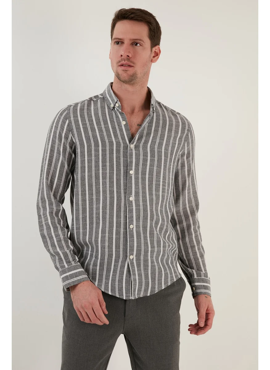 بوراتي Cotton Striped Slim Fit Shirt Men's Shirt CF23S114294