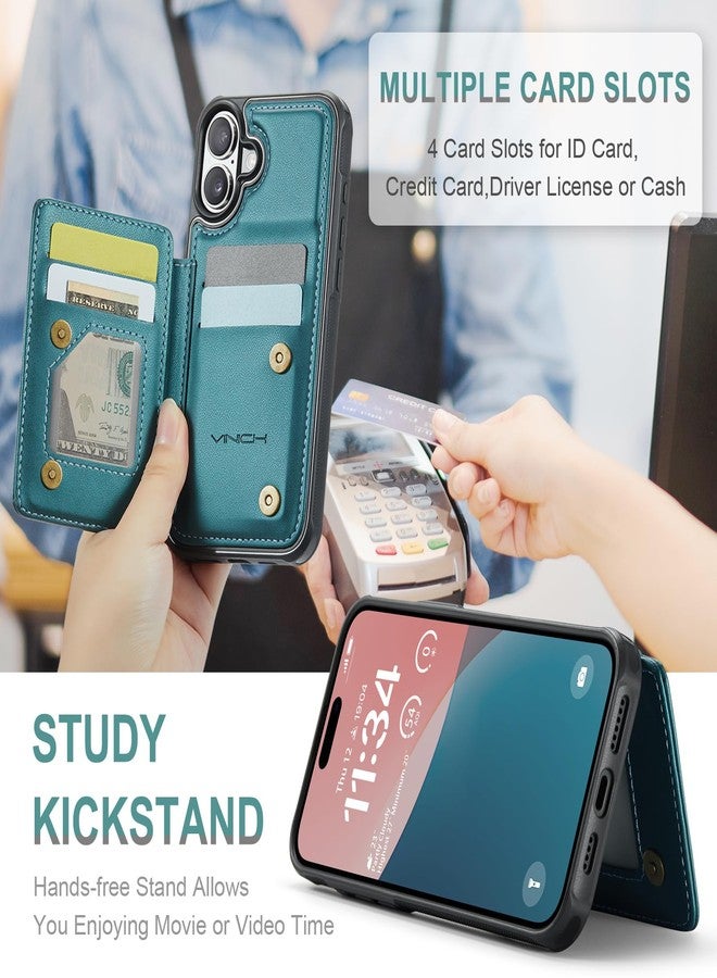 Vinich for iPhone 16 Plus 6.7" Wallet Case with Card Holder, RFID Blocking Credit Slots Kickstand Shockproof Phone Cover for Women Men, Purple - Image 4