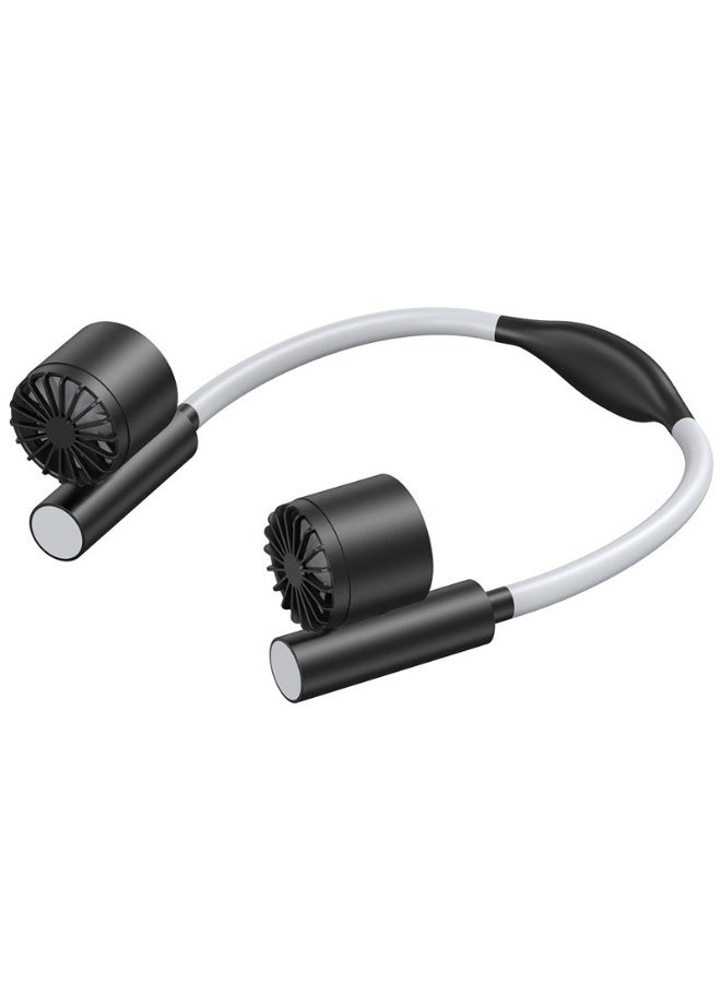Nariele New USB Convenient Turbo Long Endurance Dual Head Hanging Neck Fan