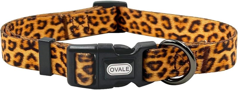 Ovale Dog Collar Leash Combo Set, Leopard Pattern, Collar and 5 ft Matching Leash, for Small Dogs.(S, Leopard) - Image 2